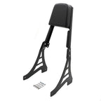 Black Flame Backrest Sissy Bar with Leather Pad for Harley Sportster (883-1200)