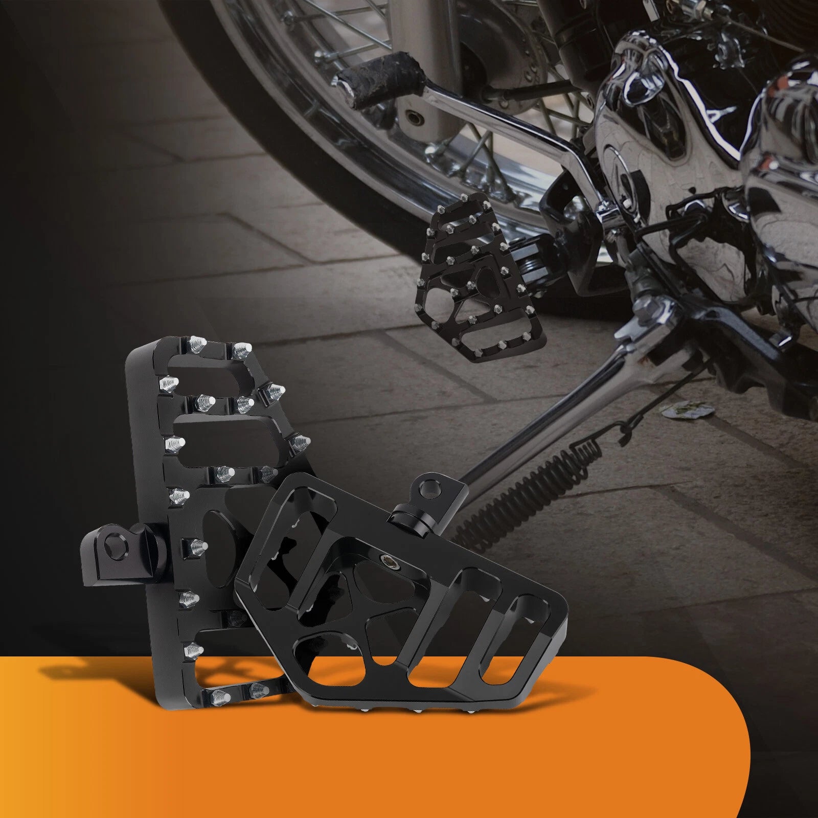 MX Wide Offroad Foot Pegs CNC Passenger Footboards Rear Floorboards For Harley