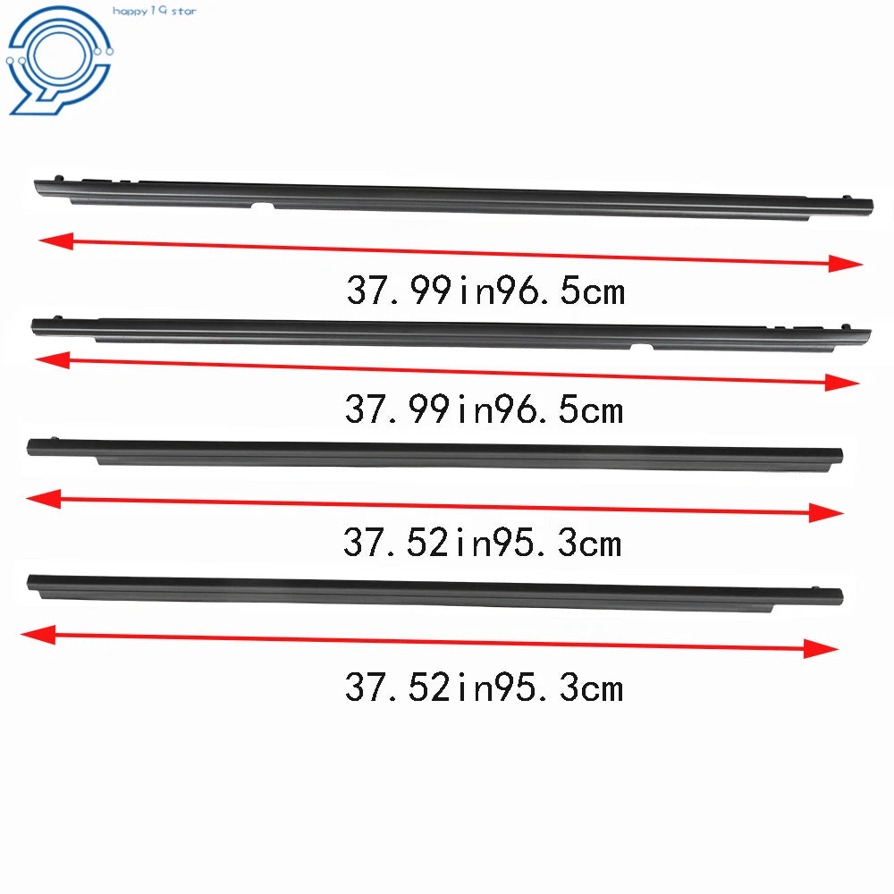 Set of 4 Window Moulding Trim Seal Weather Strips for Toyota Corolla (2009–2012)