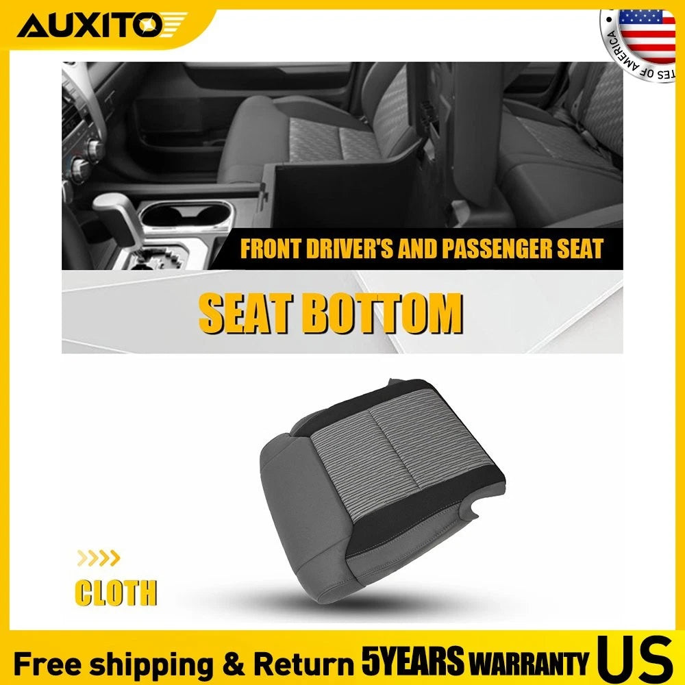 Passenger Side Bottom Cloth Seat Cover for Toyota Tundra (2014–2021) Gray & Black