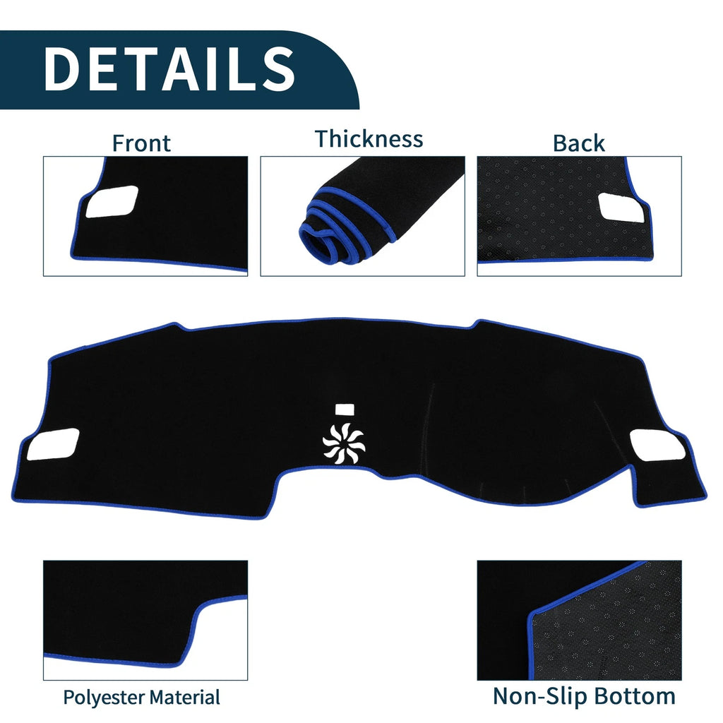 Dashboard Cover Mat for Honda Civic FL5 (2022–2024) Black Blue
