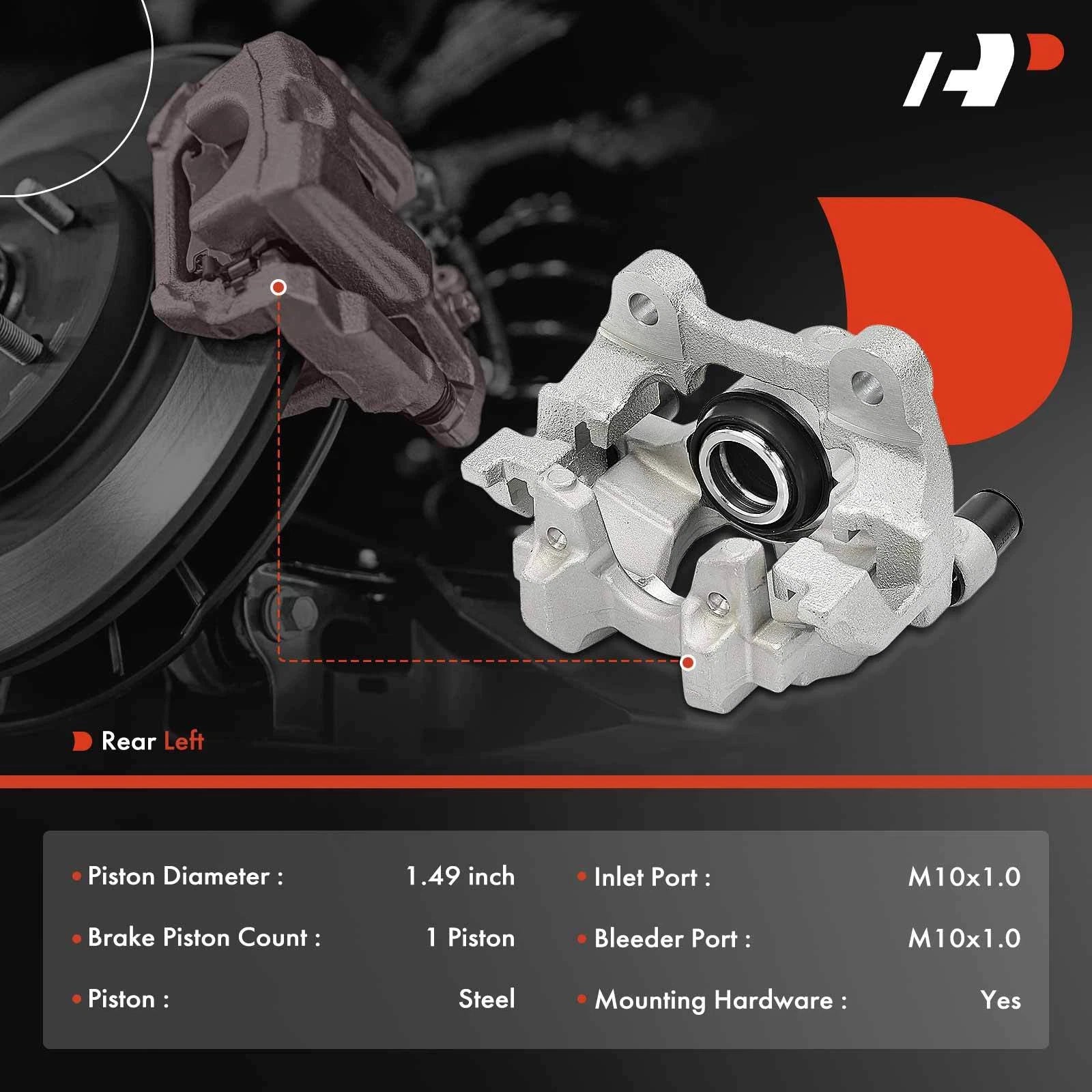 Rear LH Brake Caliper for Mercedes C250 C300 (2011–2015)