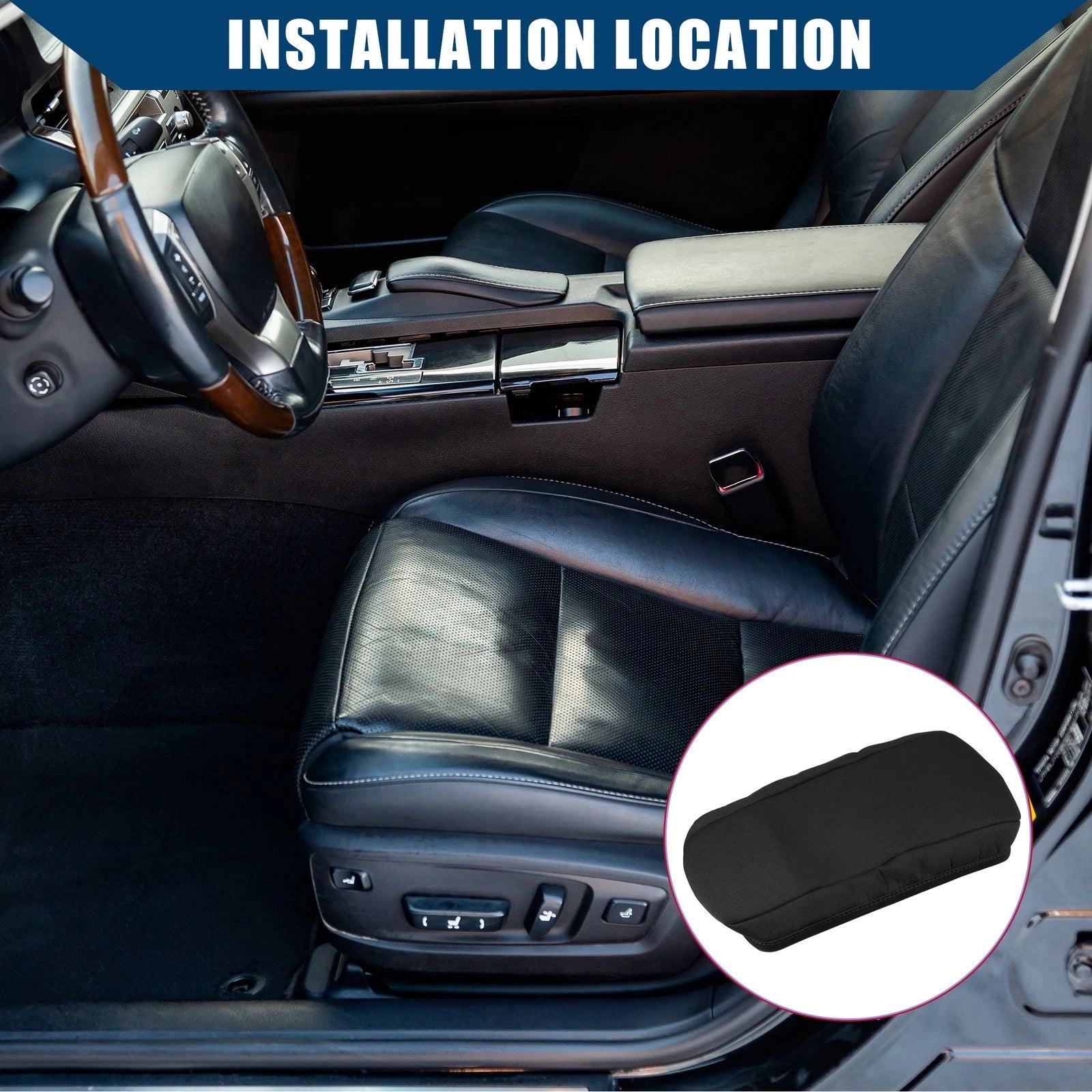 Center Console Armrest Cover for Volkswagen Jetta (2012–2018) Black