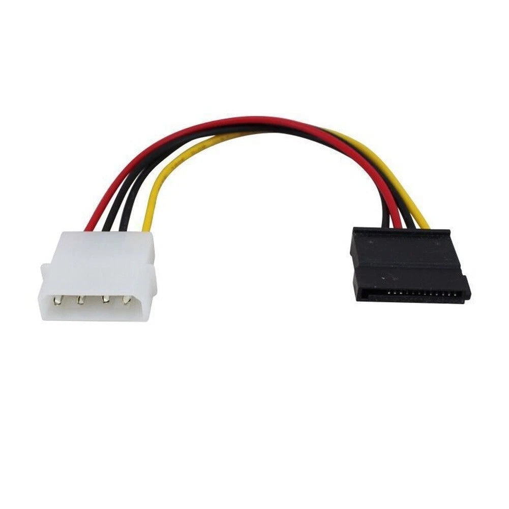 4-Pin Male to SATA 15-Pin Female Converter Cable for IDE Devices (20cm)