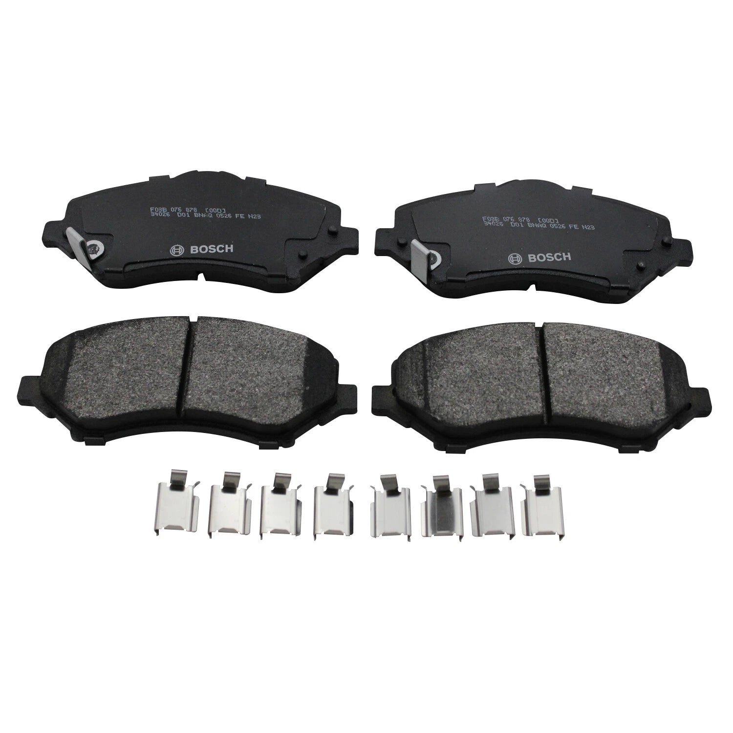 Set of 4 Bosch QuietCast Front Semi-Metallic Brake Pads for Chrysler Dodge Jeep Ram VW