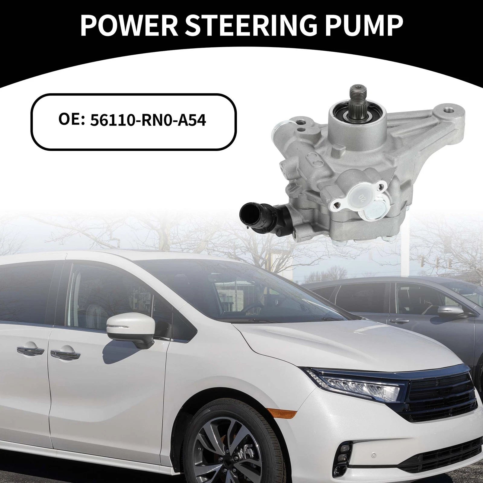 Power Steering Pump No. 56110-RN0-A54 for Honda Pilot 3.5L V6 (2012–2015)