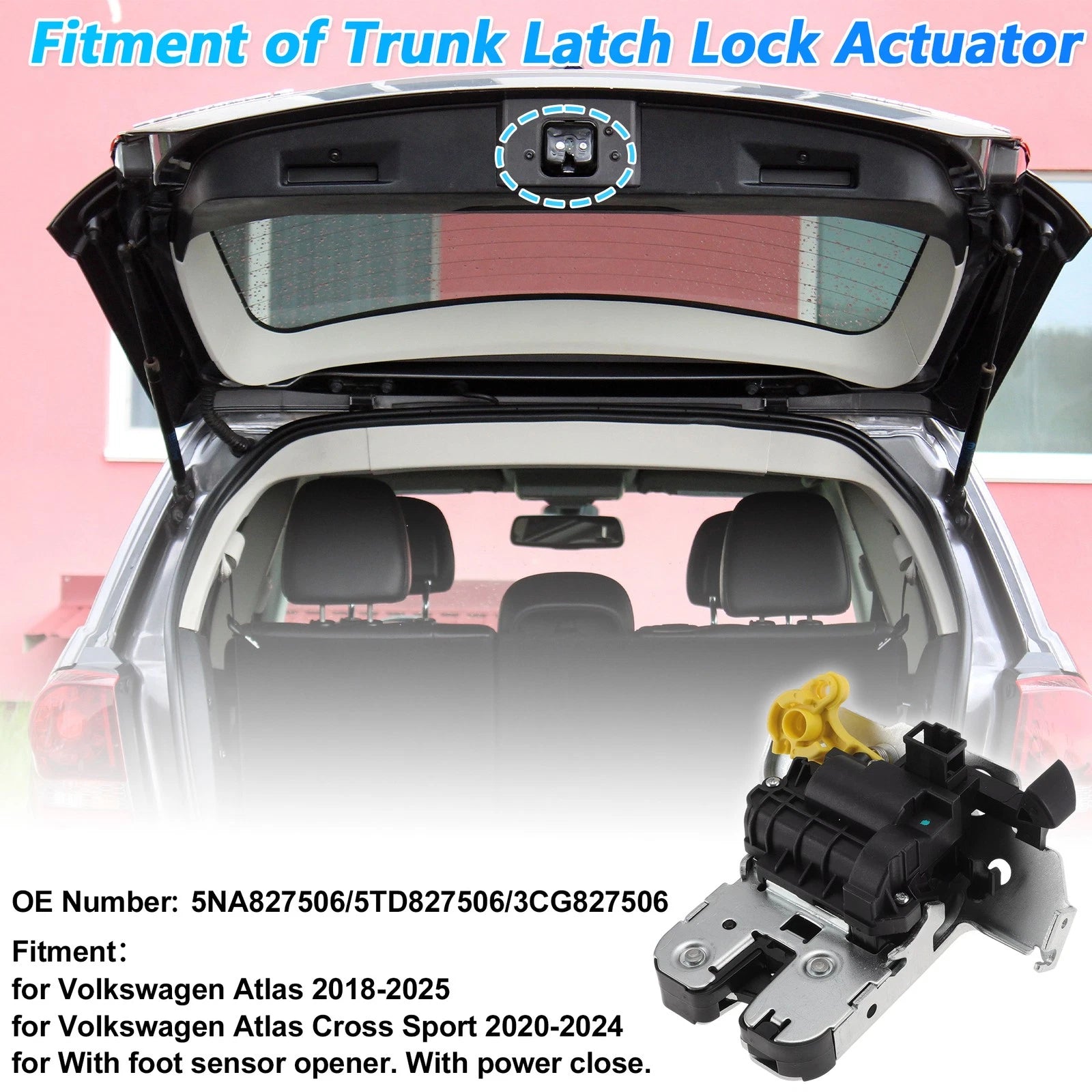 Rear Trunk Latch Lock Actuator for Volkswagen Atlas (2018–2025) 5NA827506