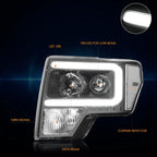 L-Shape LED DRL Switchback Headlights for Chevy Blazer/S10 (1998–2004)