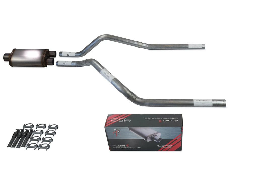 Dual Exhaust Kit for Chevy Blazer (1992–1994) - 2.5" Flow II Stainless Muffler