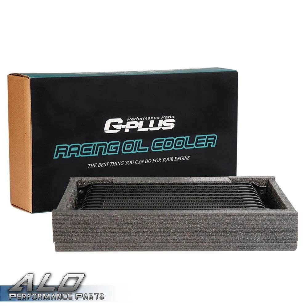 15 Row 10AN Aluminum Transmission Oil Cooler & Filter Adapter Kit