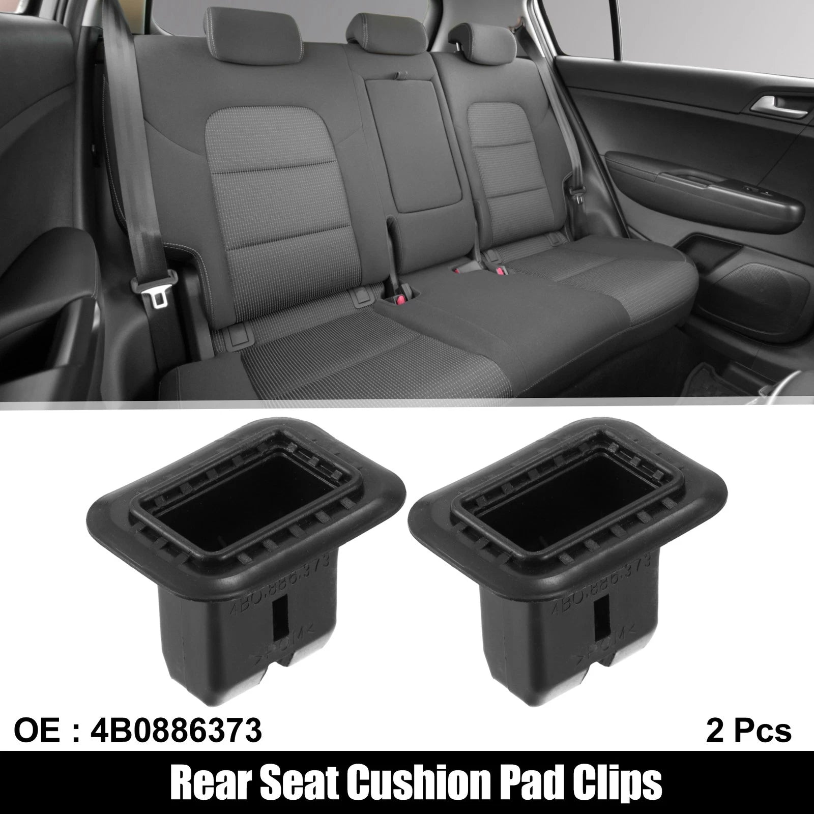 2X Rear Seat Cushion Pad Clips Fasteners for Audi A4 (2002–2008)