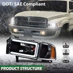 Set of 2 LED DRL Headlight Corner Lamps for Dodge Ram 1500 2500 3500