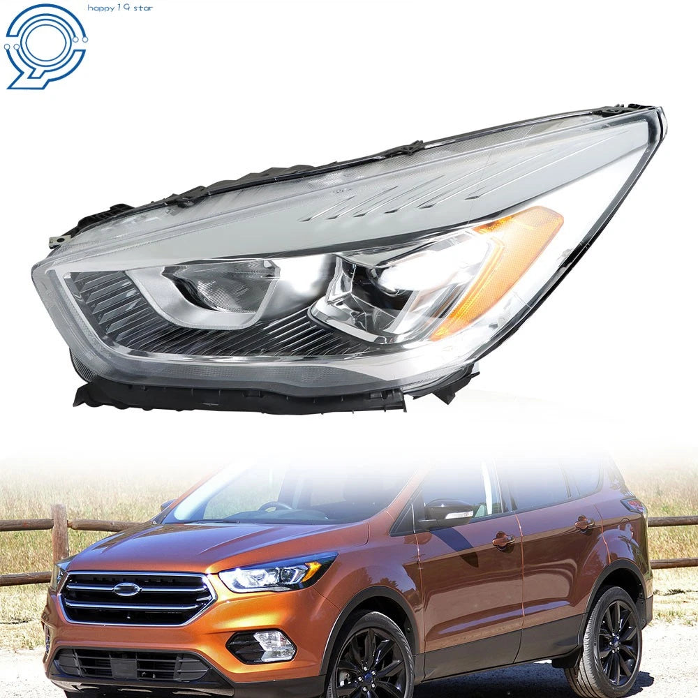 Halogen Headlight with LED DRL for Ford Escape (2017-2019) Left Chrome