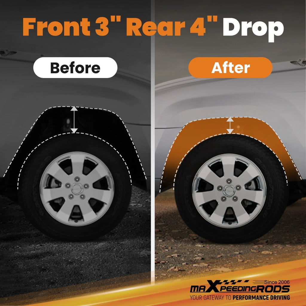 Front 3" Drop Coils & Rear 4" Blocks for Dodge Dakota 2WD (1997–2004)