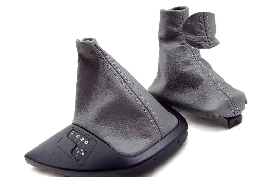 Leather Synthetic Automatic & E Brake Boot for BMW X5 (2000–2006) Gray