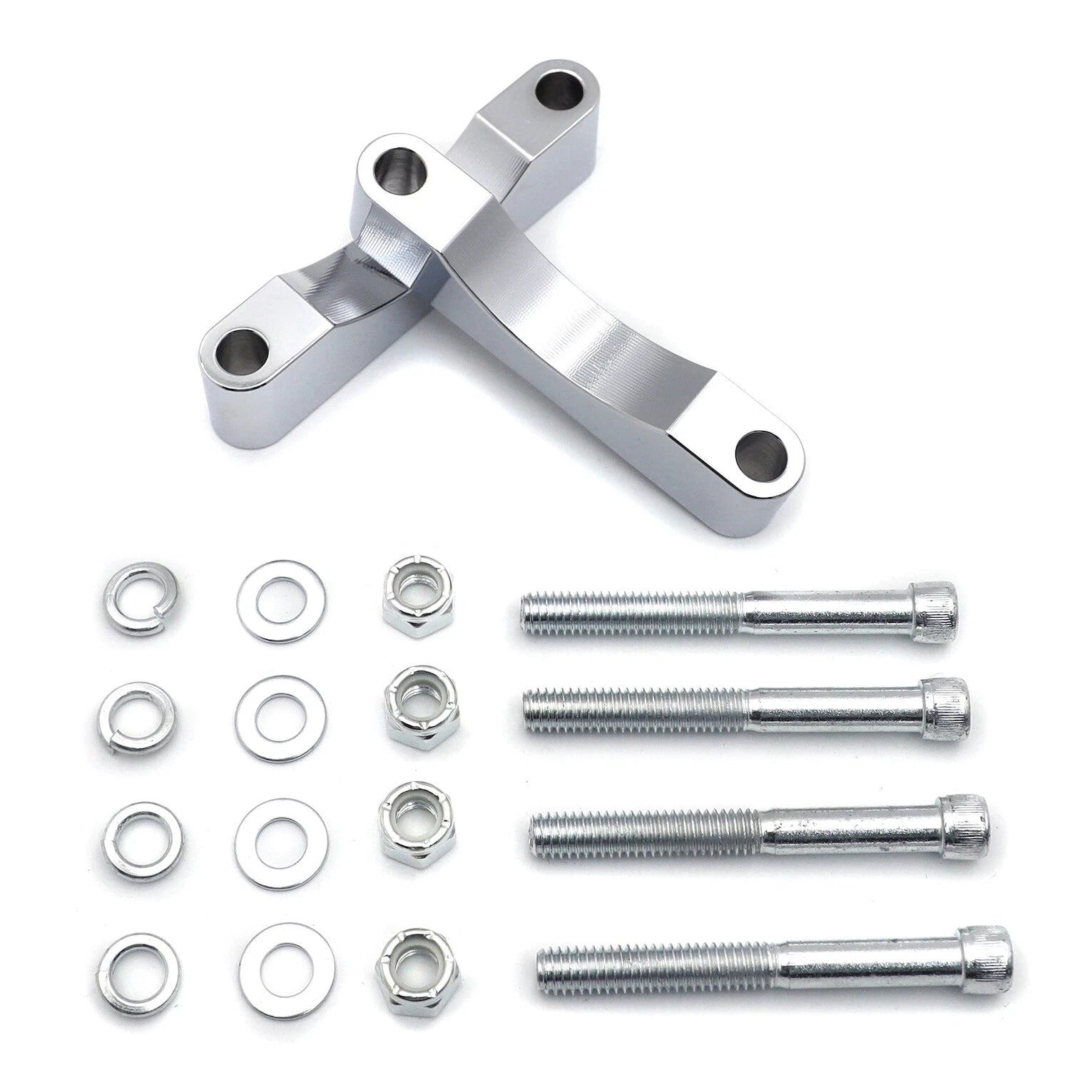 Set of 2 Chrome Front Fender Brackets for Harley Touring (2014–2019)