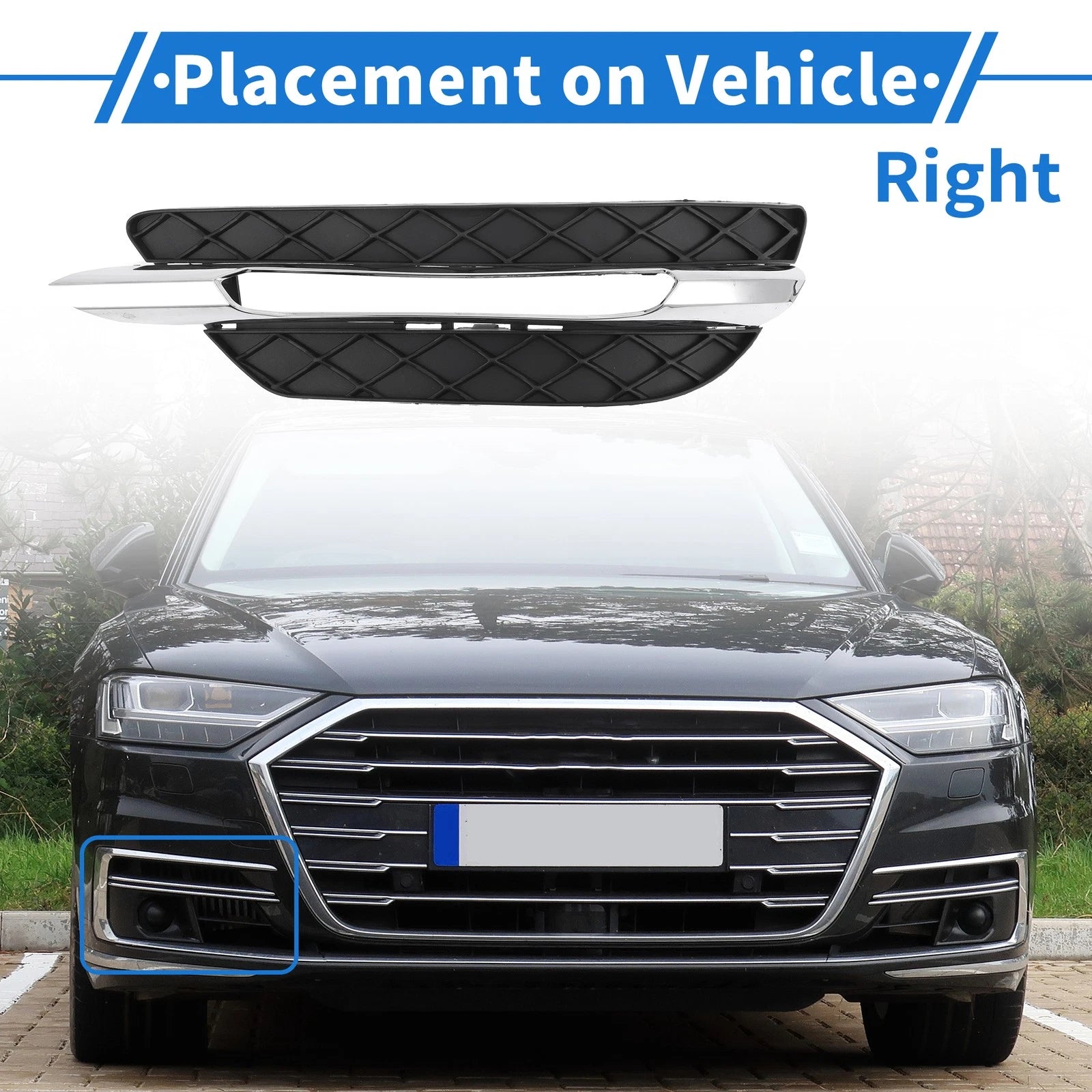 1 Pc Fog Light Grill for Mercedes-Benz C300 (2011–2013) No.2048803324