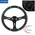 350mm Deep Dish Aluminum Sport Racing Steering Wheel for Drifting
