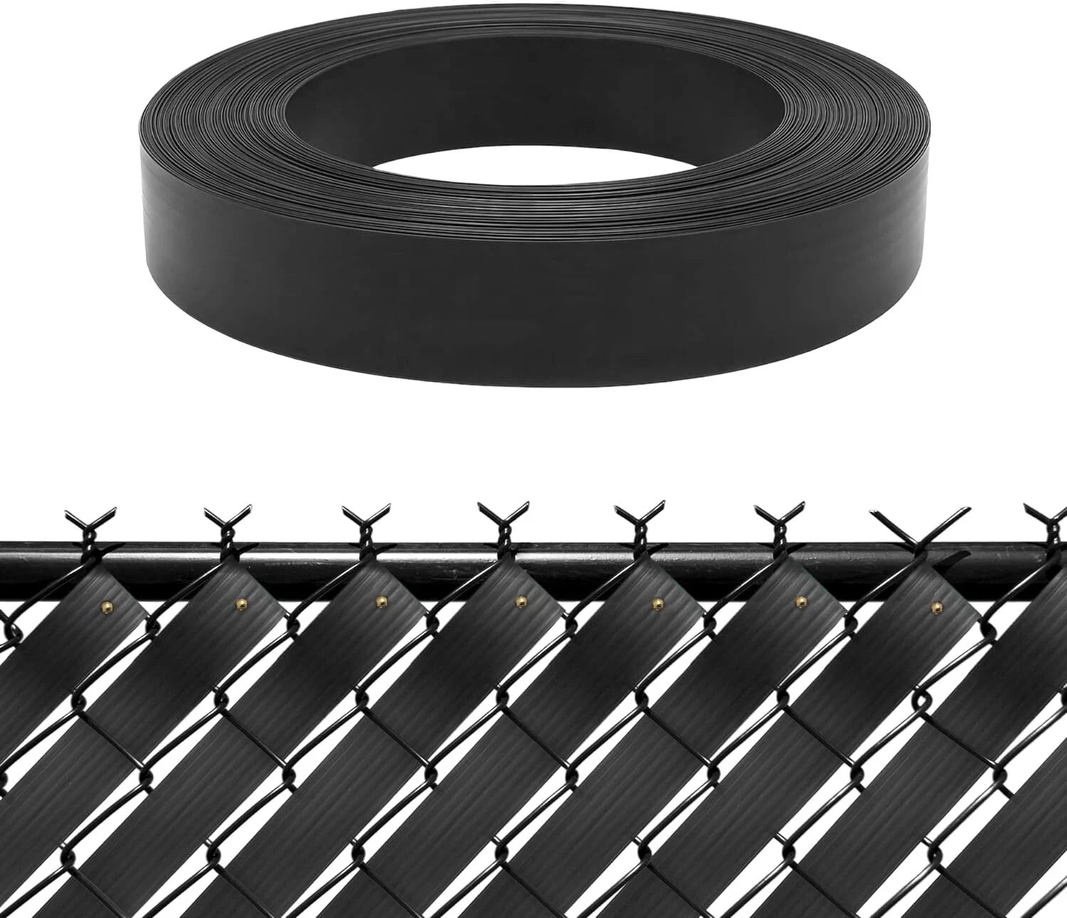 Black View Blocking Privacy Tape Weave for Chain Link Fence (75m/250 ft Roll)
