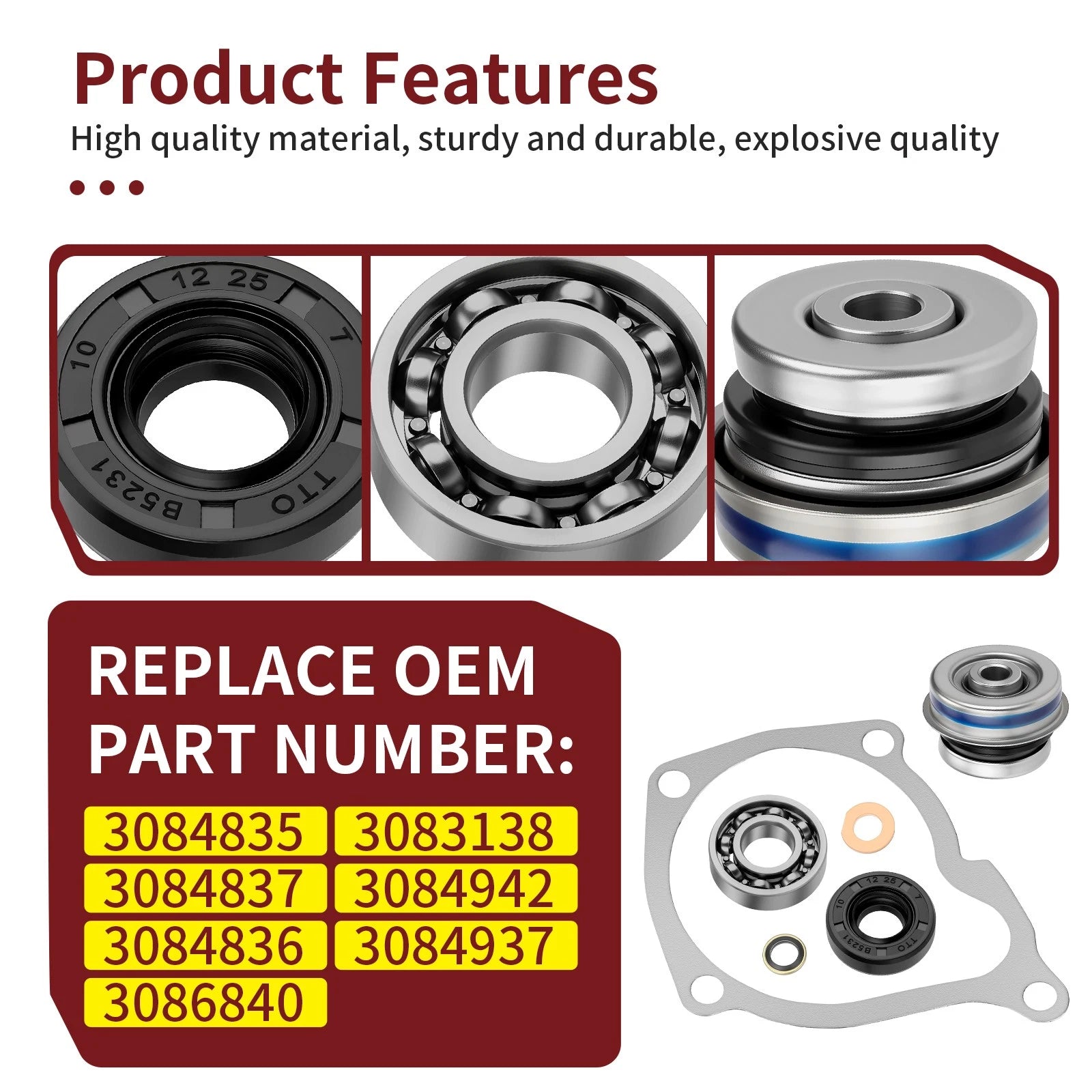 Water Pump Bearing Seal Gasket Kit for Polaris Magnum 425 500 (1995–2005)
