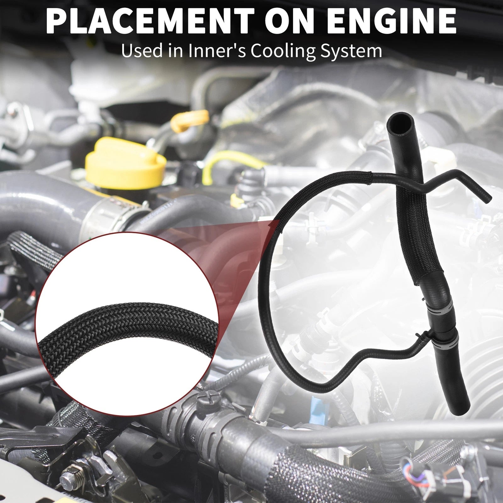 Radiator Coolant Hose for Ford Edge 2.0L (2012–2015) No.DT4Z8260A | Black