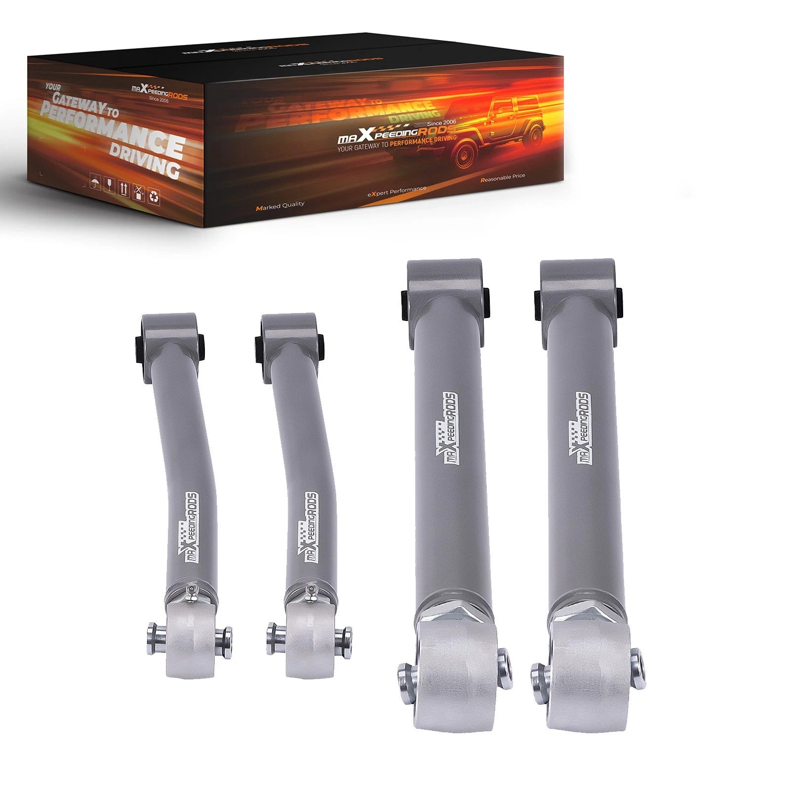 Set of 4 Adjustable Rear Control Arms for Jeep Wrangler JK (2007–2018)