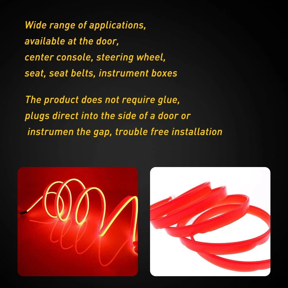 LED Strip Light for Universal Applications (200cm) - Red Flexible Wire