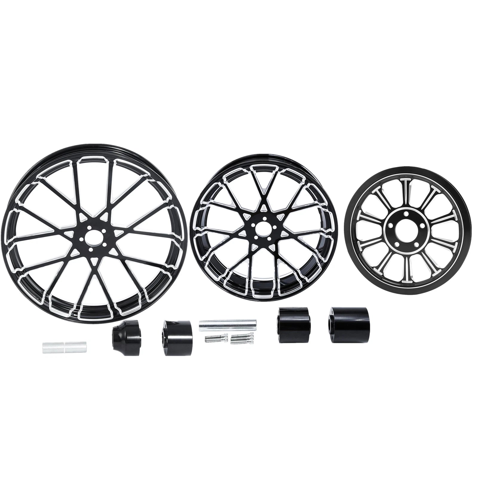 26" Front & 18" Rear Wheel Rim Hub Belt Pulley for Harley Touring (2009–2025)