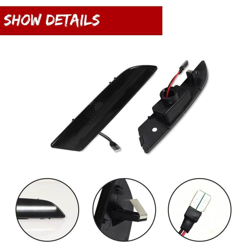 Smoke White LED Rear Side Marker Lights for Chrysler Crossfire (2004–2008)