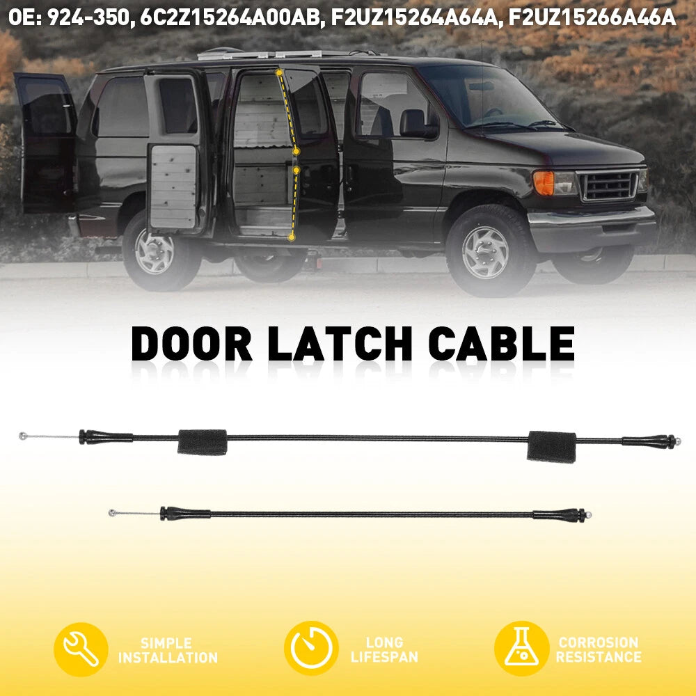 Door Latch Assembly w/Cable & Rod for Ford E150 E250 E350