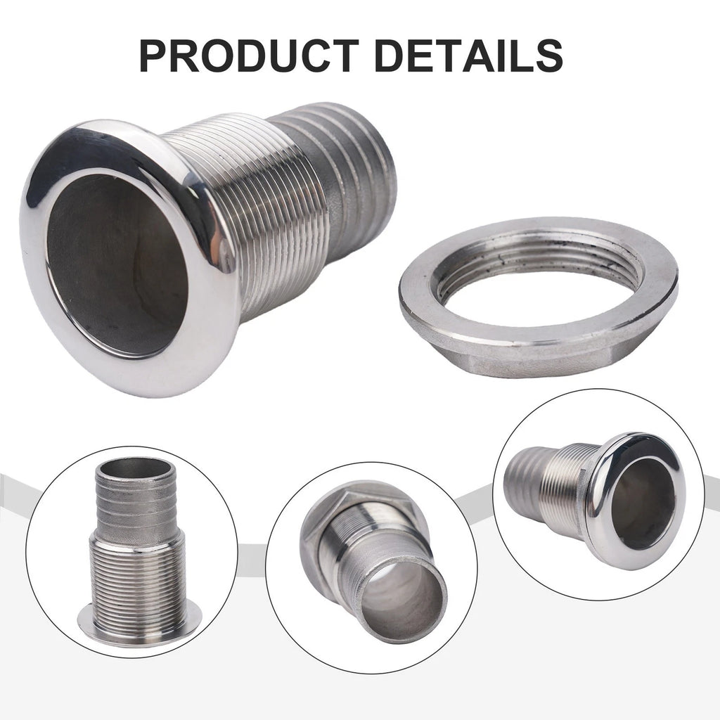 Stainless Steel Short Straight Through Hull Drain for All Boats