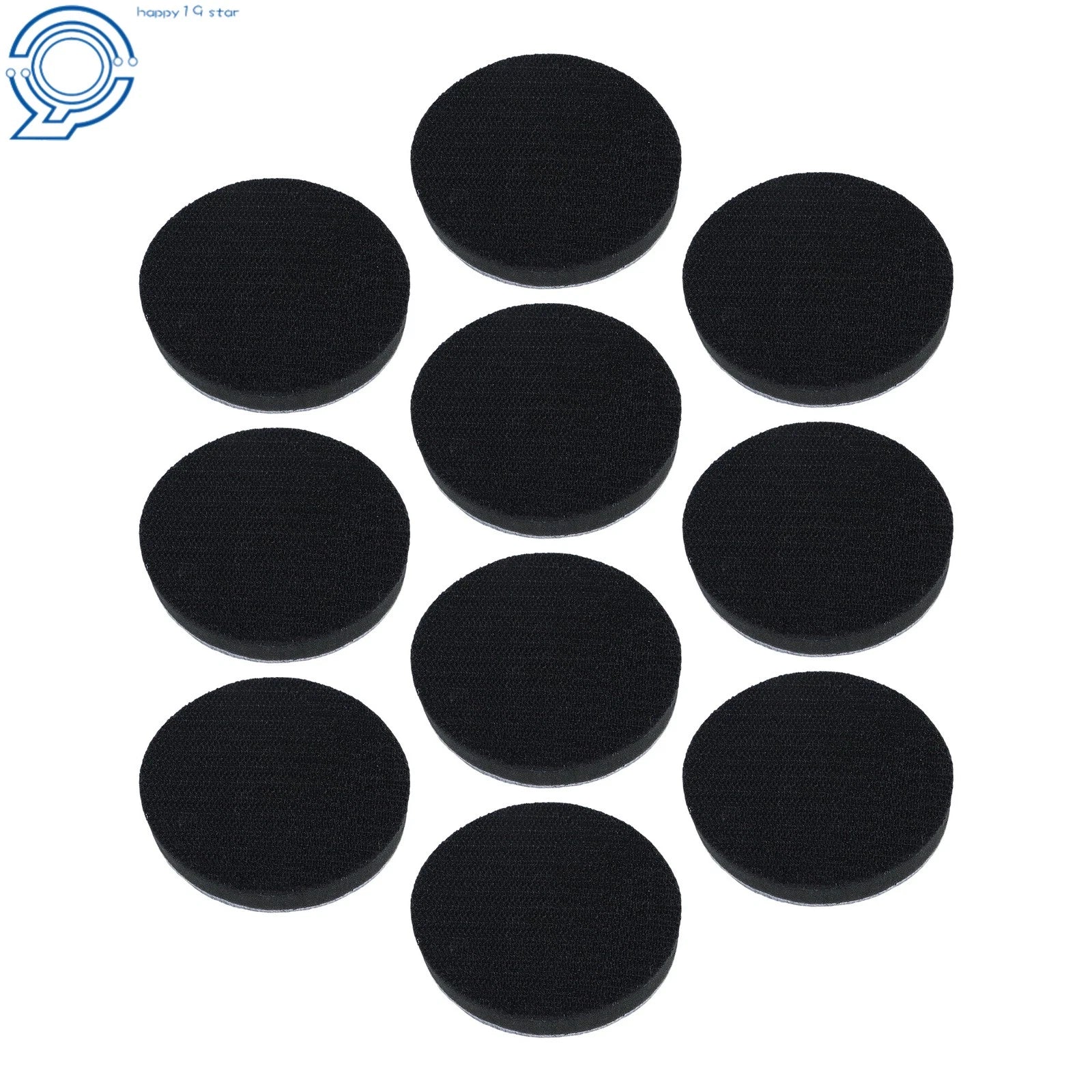 Set of 10 Soft Foam Interface Sponge Pads for Hook & Loop Backing