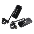 Black Retro Rectangular Mirrors for Cafe Racer Bobber Chopper Tracker