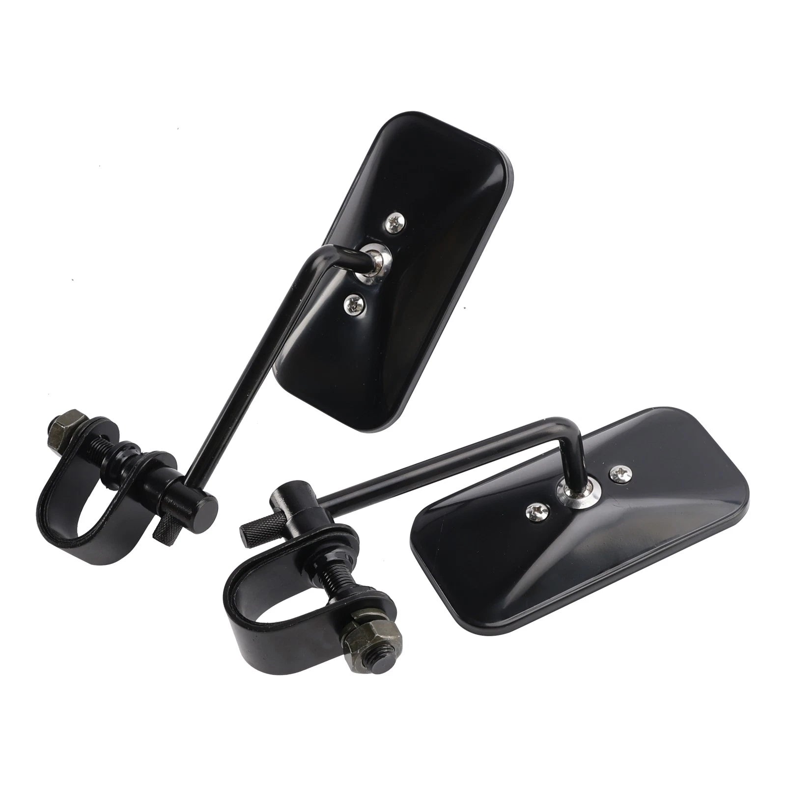 Black Retro Rectangular Mirrors for Cafe Racer Bobber Chopper Tracker