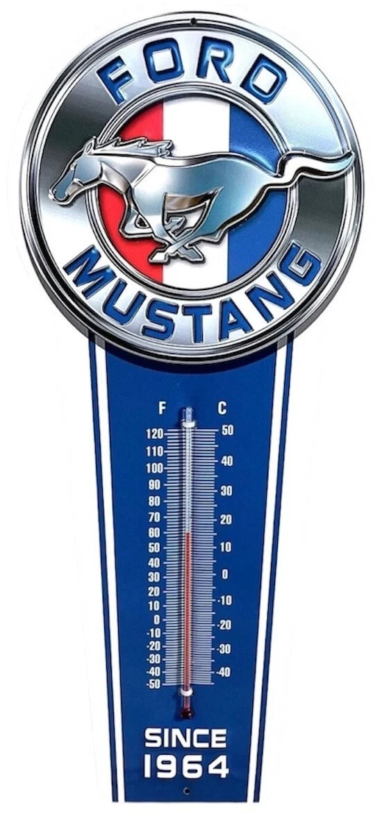 17" Metal Thermometer Sign for Ford Mustang (1964–Present)