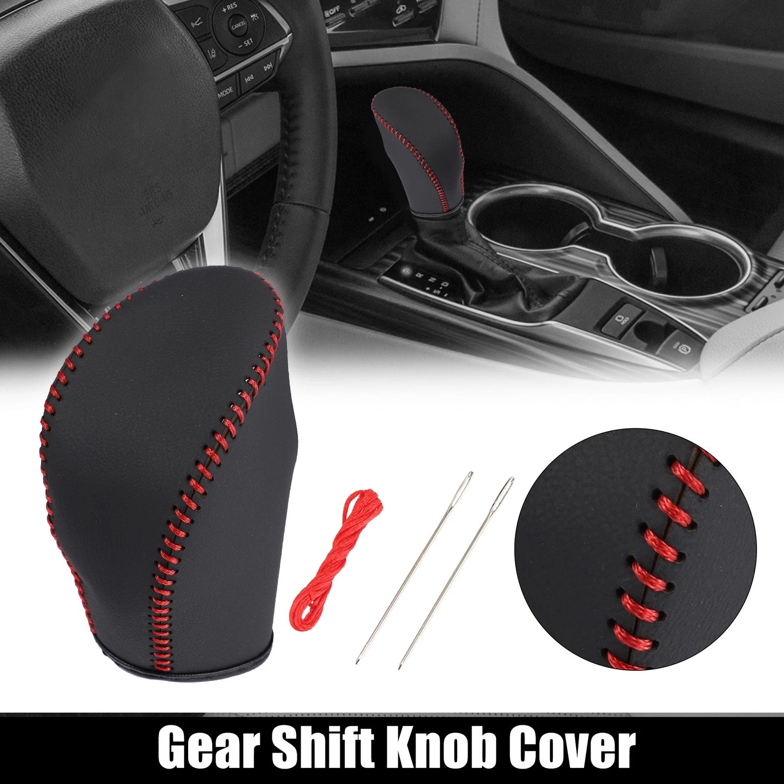 Faux Leather Gear Shift Knob Cover for Nissan Rogue Sport (2017–2021)