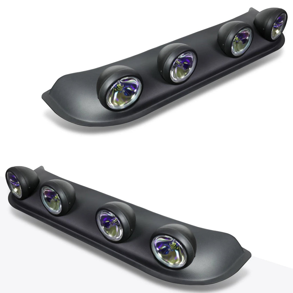 Set of 2 Neo Chrome Off-Road Roof Mounted Fog Lights with Switch & Harness