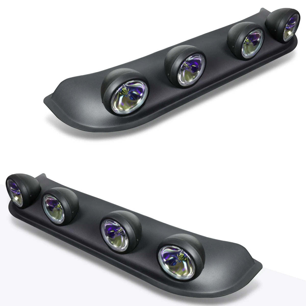 Set of 2 Neo Chrome Off-Road Roof Mounted Fog Lights with Switch & Harness