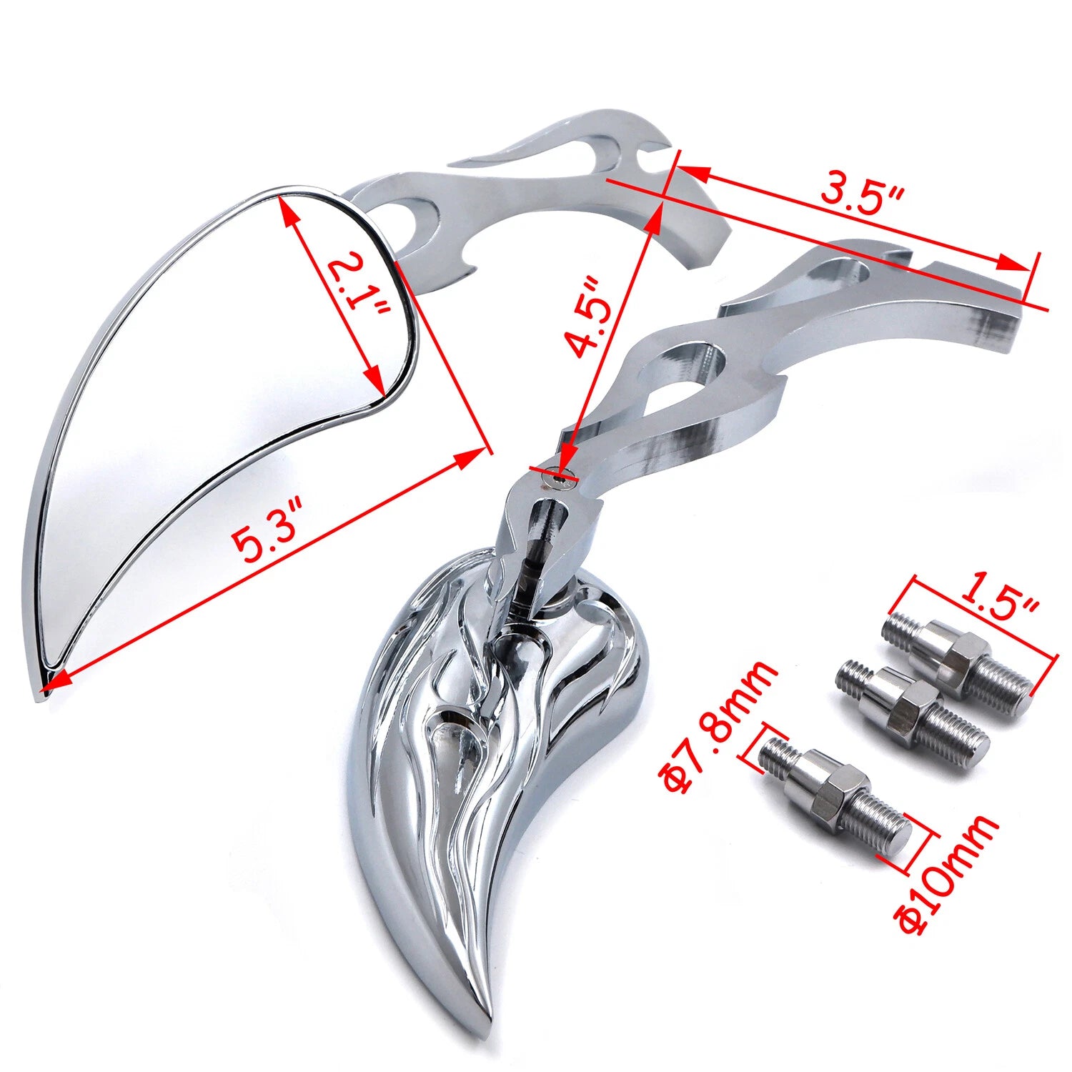 Teardrop Mirror for Yamaha Cruiser Royal Star Road Star V-Star Warrior V-Max (1996–2023)