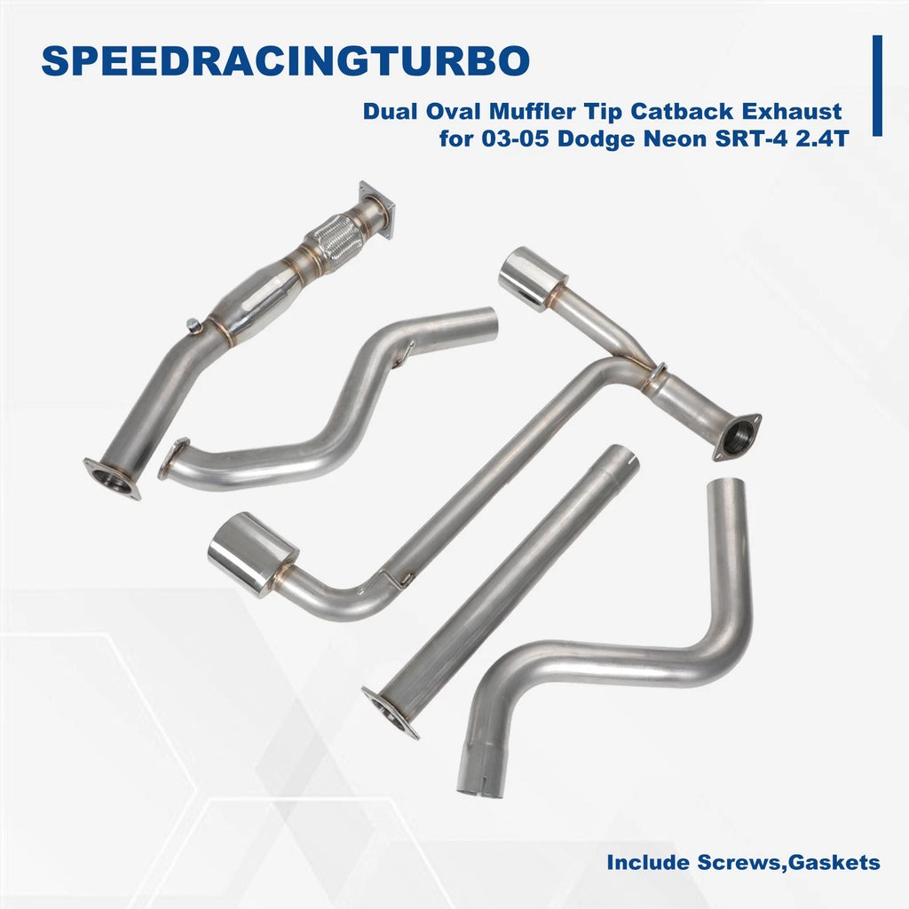 Catback Exhaust System for Dodge Neon SRT-4 (2003–2005) Dual Oval Tip
