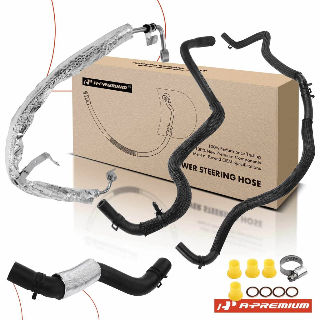 4X Power Steering Pressure & Return Line Hose for Lincoln 