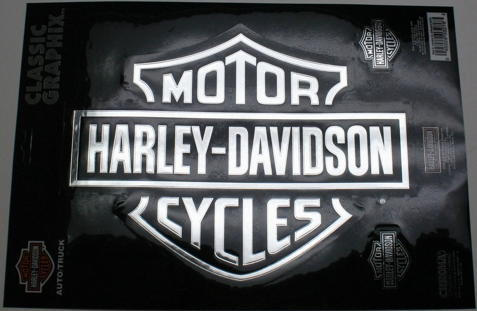 Chrome Bar & Shield Logo Emblem Decal Sticker for Harley Davidson Motorcycle