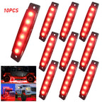 10 Pods Smoked Red LED Rock Lights for Jeep