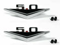 Fender Emblems with Clips for 1964–1966 Ford Mustang 5.0 V8 Chrome