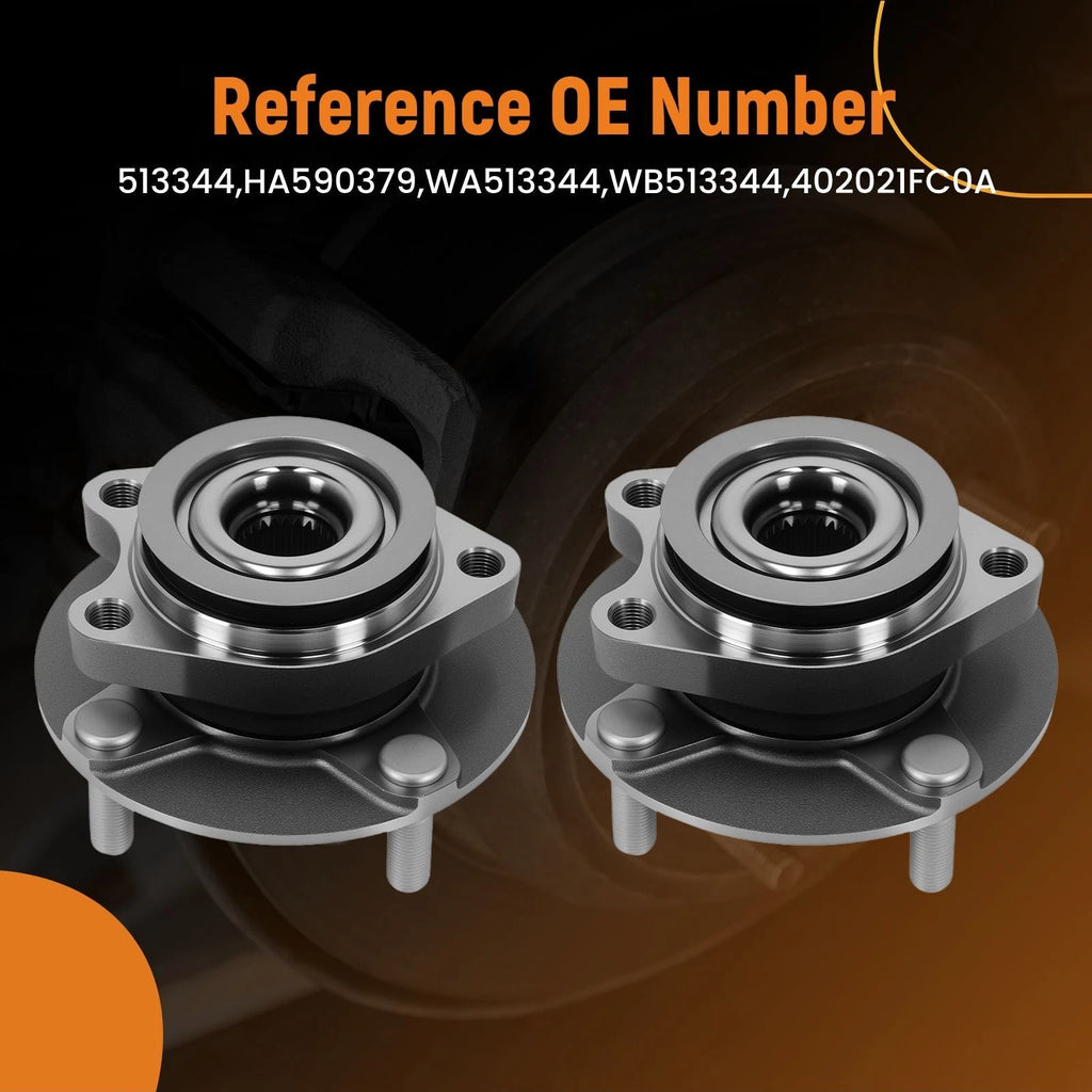 2X Front Wheel Hub Bearing for Nissan Cube L4 Wagon (2009–2014) HA590379