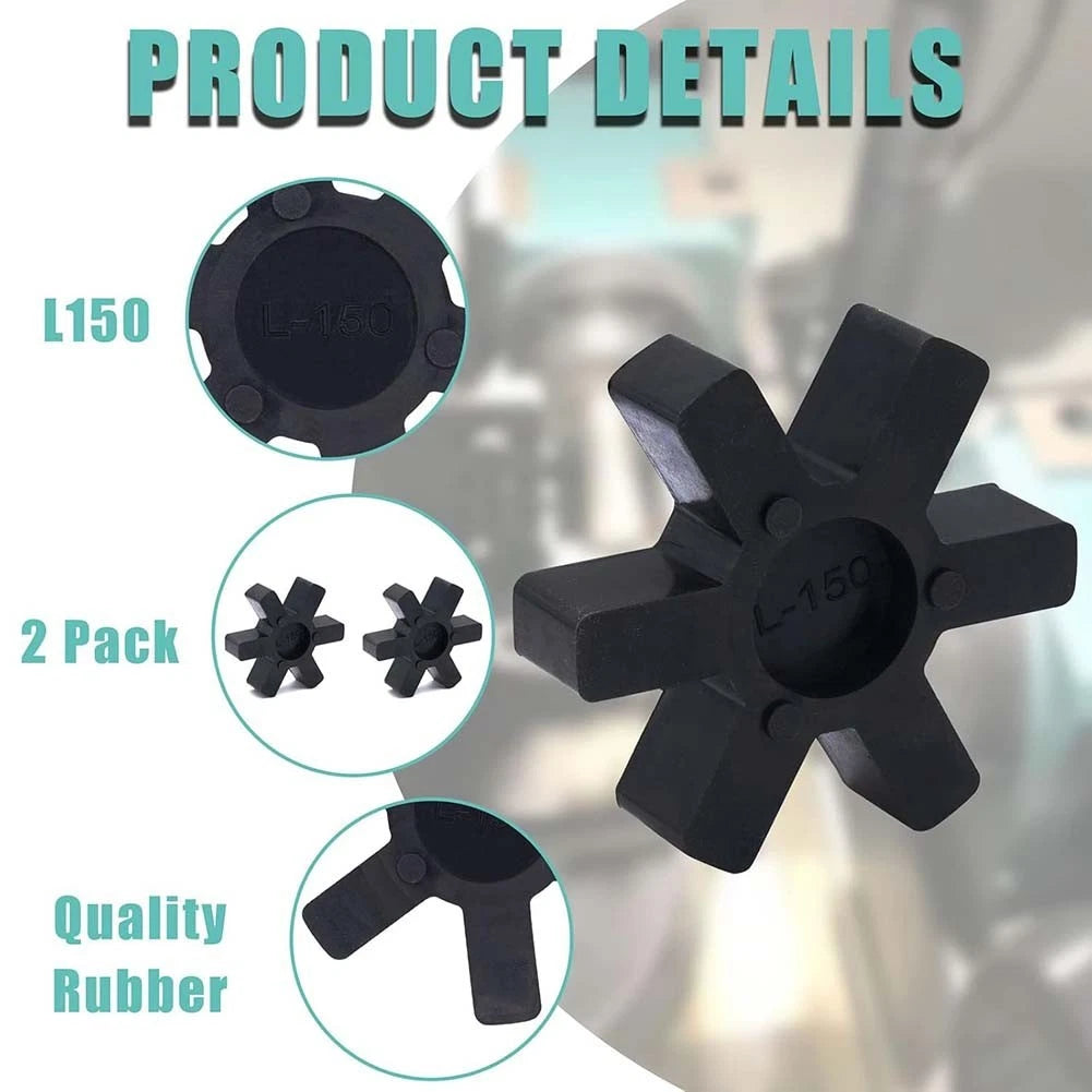 Set of 2 Heavy Duty Rubber Spider Inserts for Lovejoy LJaw Coupling