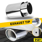 Set of 2 Exhaust Pipe Tip for Universal Vehicles (2.4")