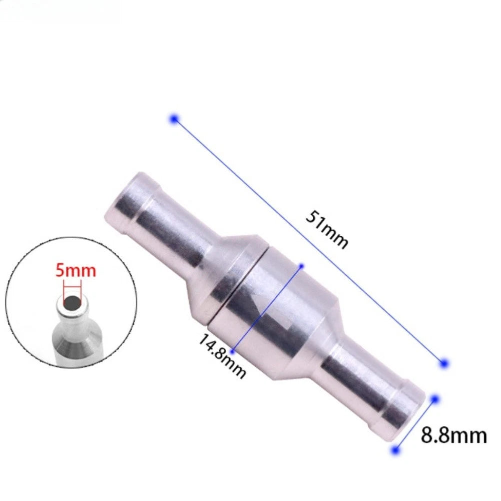 Aluminum Fuel Check Valve 6mm to 12mm for (0.2bar)