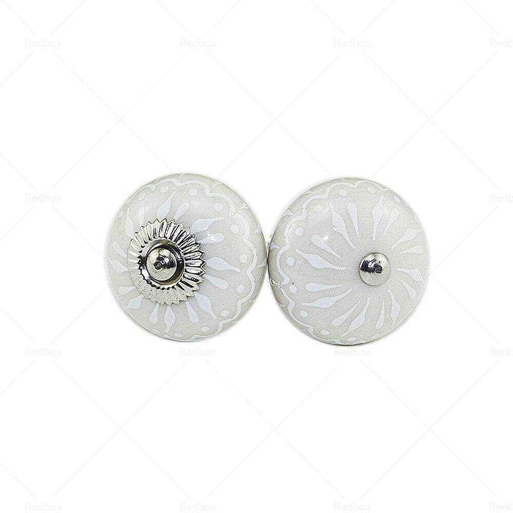 6X Vintage Ceramic Cupboard Door Knobs for Drawer Pulls