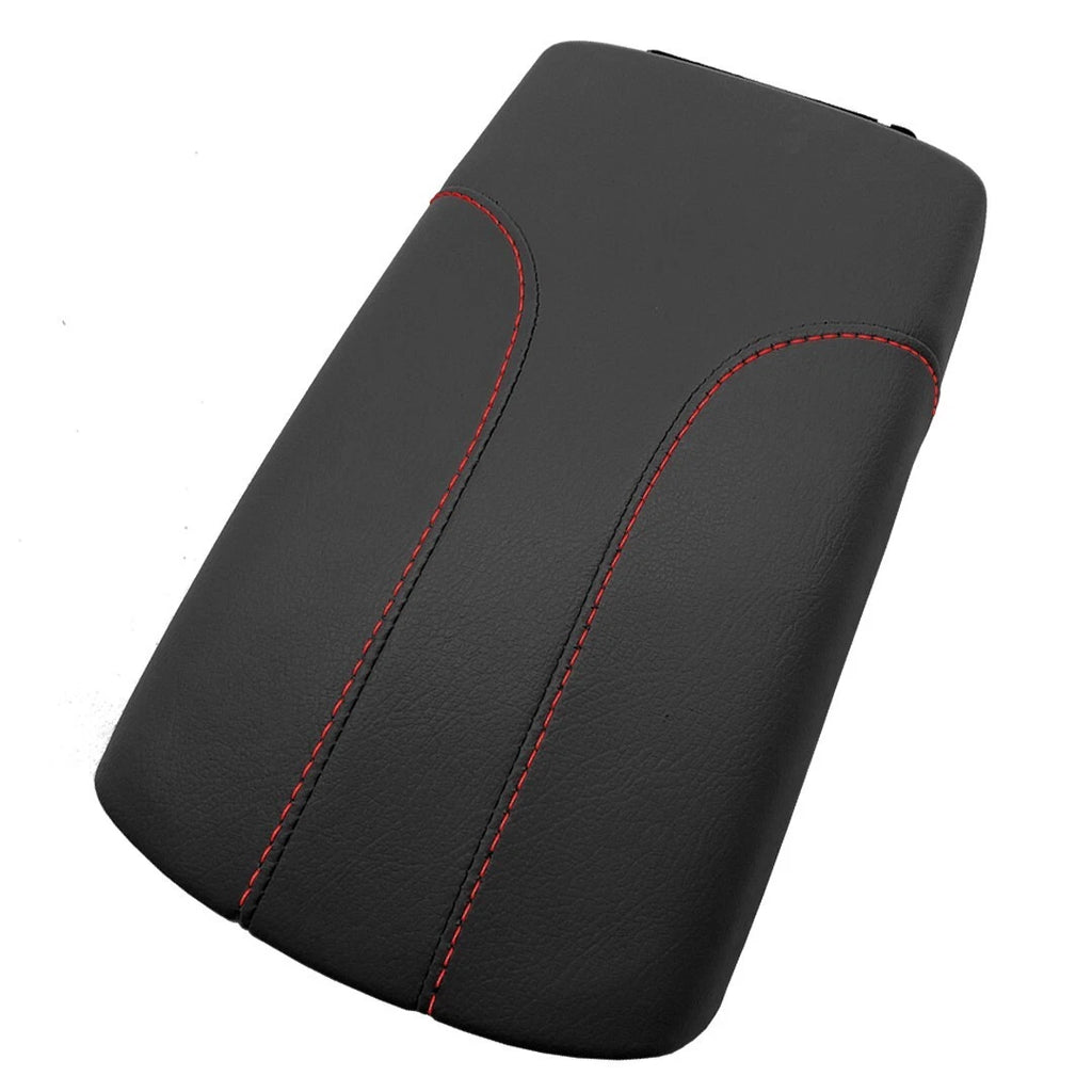 Console Lid Armrest Cover for Nissan Rogue (2017–2020) Red Stitch